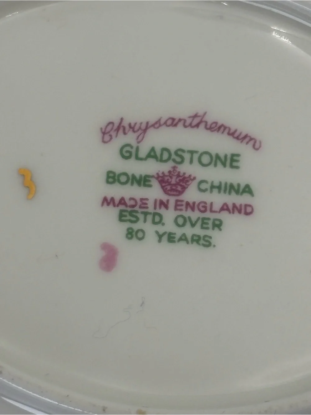 Vintage Fine Bone China Trinket Dish with Chrysanthemums and Gold Trim - England